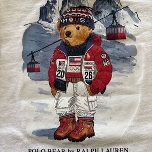 Ralph Lauren Polo Bear Tee — Red, Navy, White, Brown